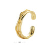 Simple Style Waves Sterling Silver Irregular Plating Gold Plated Rings