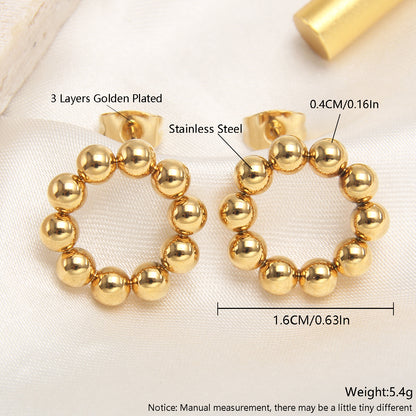 1 Pair Basic Simple Style Triangle Plating Stainless Steel Gold Plated Ear Studs