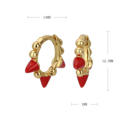 1 Pair Simple Style Classic Style Color Block Plating Sterling Silver Gold Plated Earrings