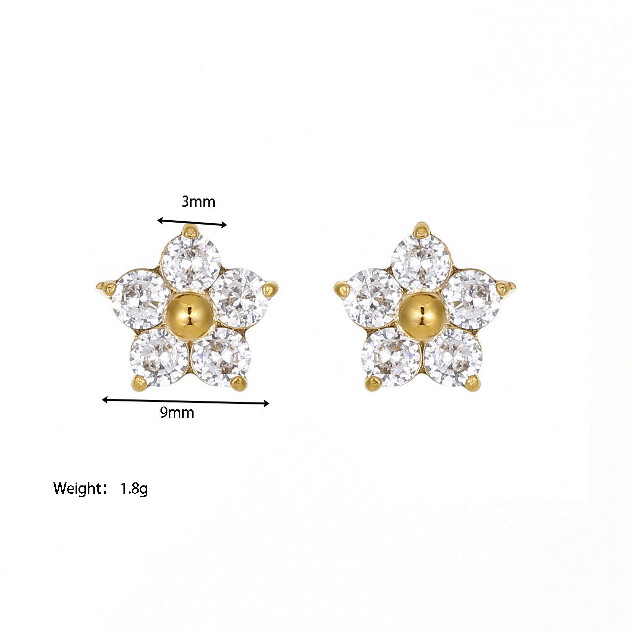 1 Pair Fairy Style Elegant Sweet Flower Plating Inlay Stainless Steel Zircon Ear Studs