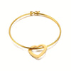 Simple Style Commute Heart Shape Stainless Steel Plating 18k Gold Plated Bangle