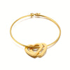 Simple Style Commute Heart Shape Stainless Steel Plating 18k Gold Plated Bangle