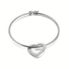 Simple Style Commute Heart Shape Stainless Steel Plating 18k Gold Plated Bangle