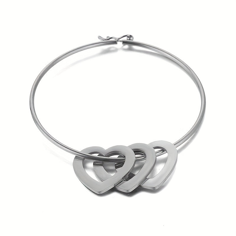 Simple Style Commute Heart Shape Stainless Steel Plating 18k Gold Plated Bangle