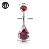 Fashion Water Droplets Titanium Inlay Zircon Unisex Belly Ring 1 Piece