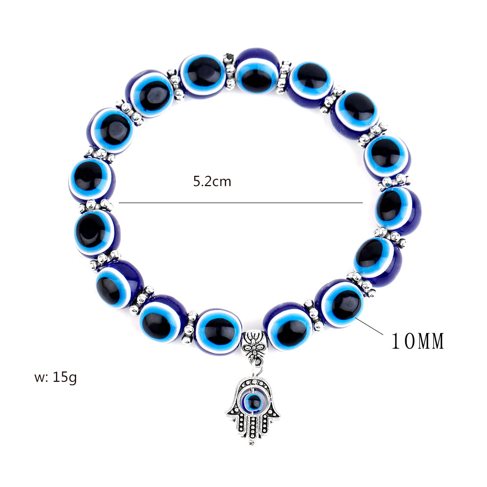 Fashion Devil'S Eye Synthetic Resin Beaded Unisex Bracelets