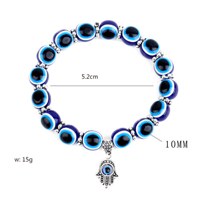 Fashion Devil'S Eye Synthetic Resin Beaded Unisex Bracelets