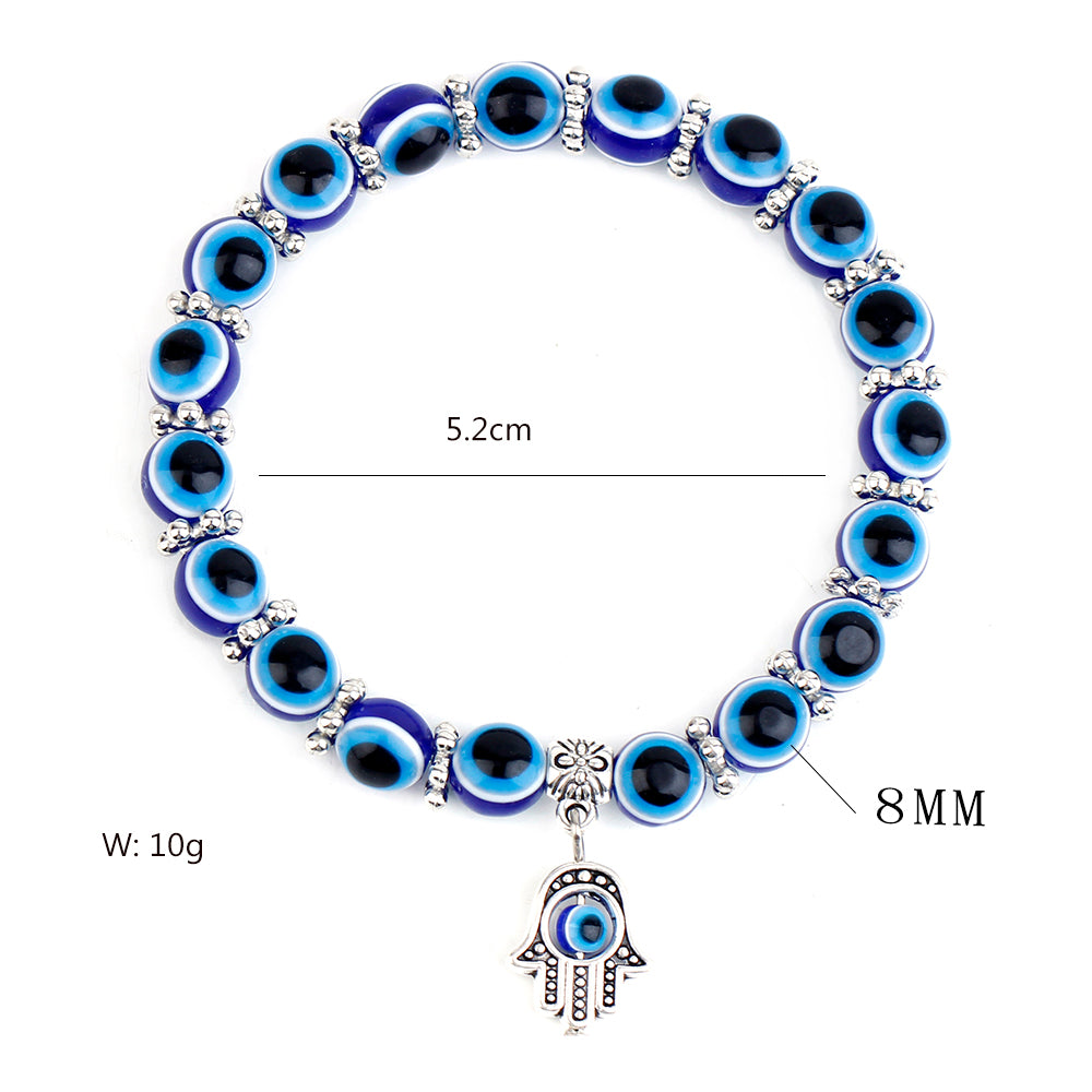 Fashion Devil'S Eye Synthetic Resin Beaded Unisex Bracelets