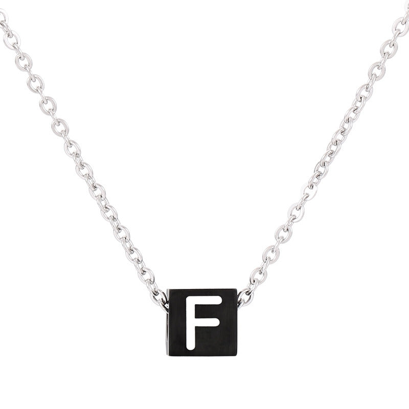 Wholesale Simple Style Classic Style Letter Titanium Steel Enamel Pendant Necklace