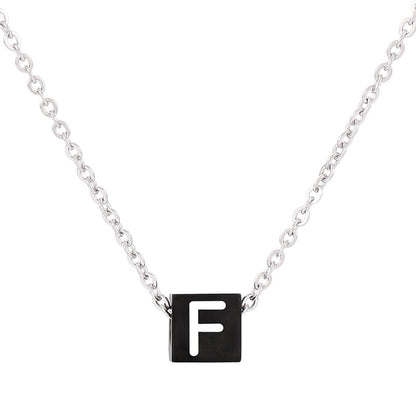 Wholesale Simple Style Classic Style Letter Titanium Steel Enamel Pendant Necklace