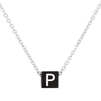 Wholesale Simple Style Classic Style Letter Titanium Steel Enamel Pendant Necklace