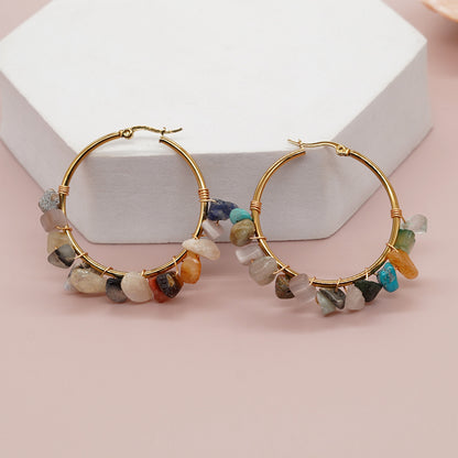 1 Pair Elegant Streetwear Geometric Natural Stone Earrings