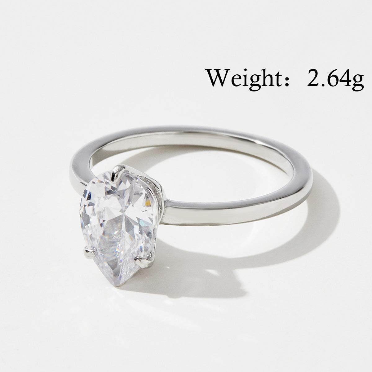 Elegant Glam Square Heart Shape Sterling Silver Plating Inlay Zircon White Gold Plated Rhodium Plated Rings