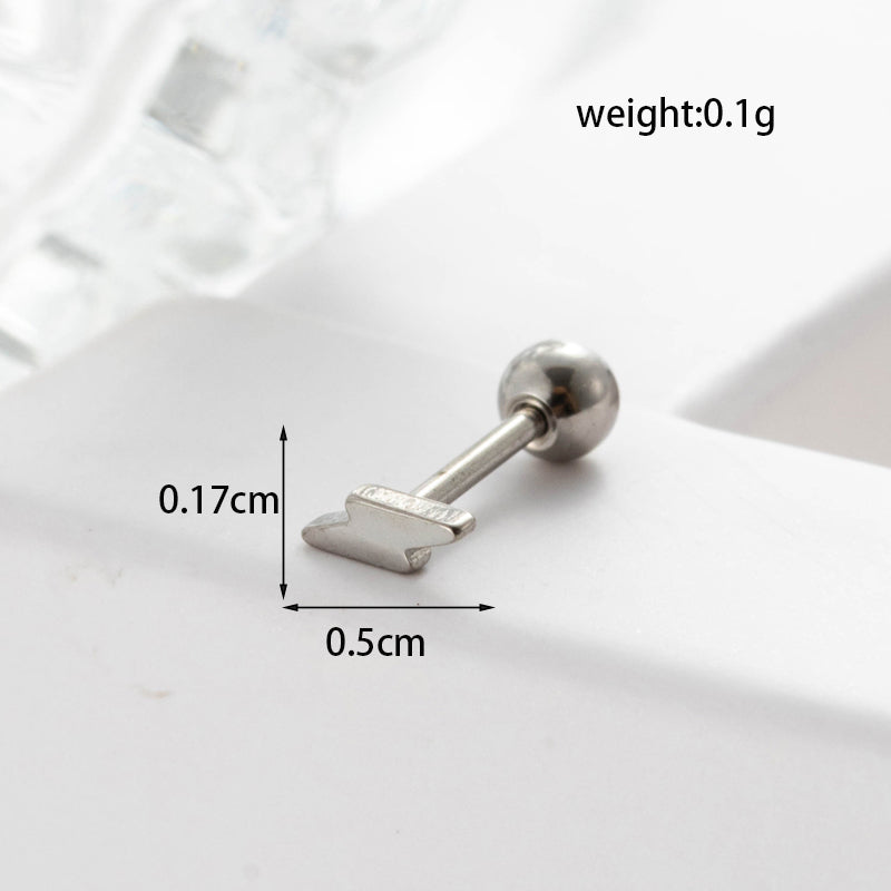 Lady Geometric Plating Stainless Steel Ear Studs