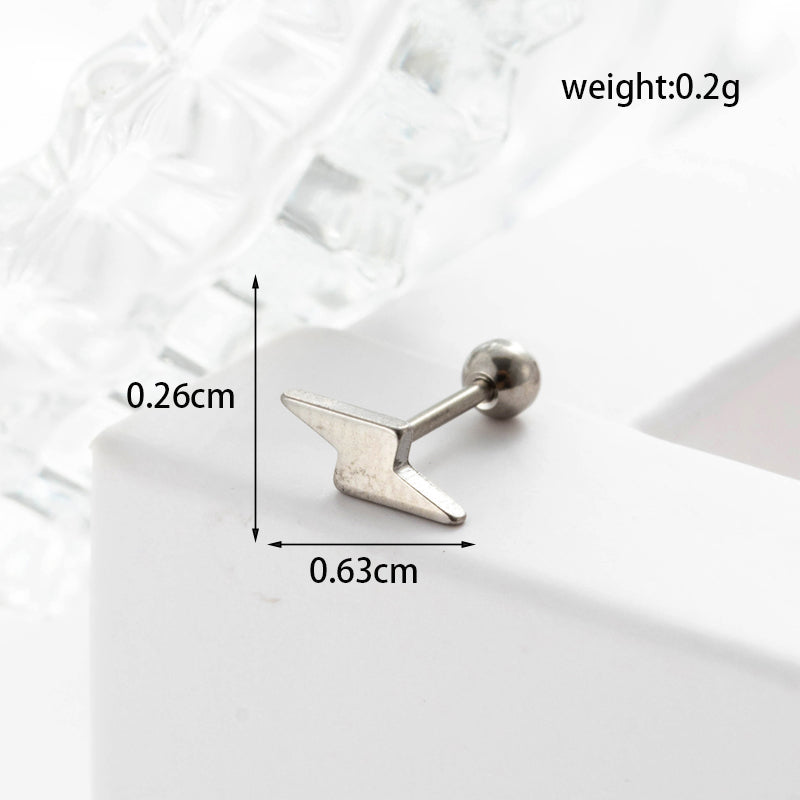 Lady Geometric Plating Stainless Steel Ear Studs