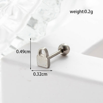 Lady Geometric Plating Stainless Steel Ear Studs