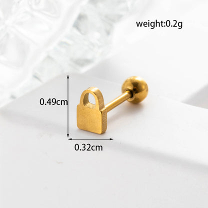 Lady Geometric Plating Stainless Steel Ear Studs