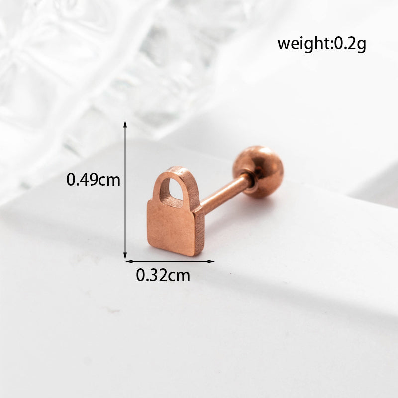 Lady Geometric Plating Stainless Steel Ear Studs