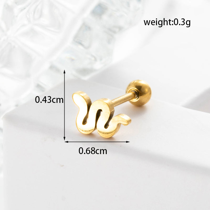 Lady Geometric Plating Stainless Steel Ear Studs