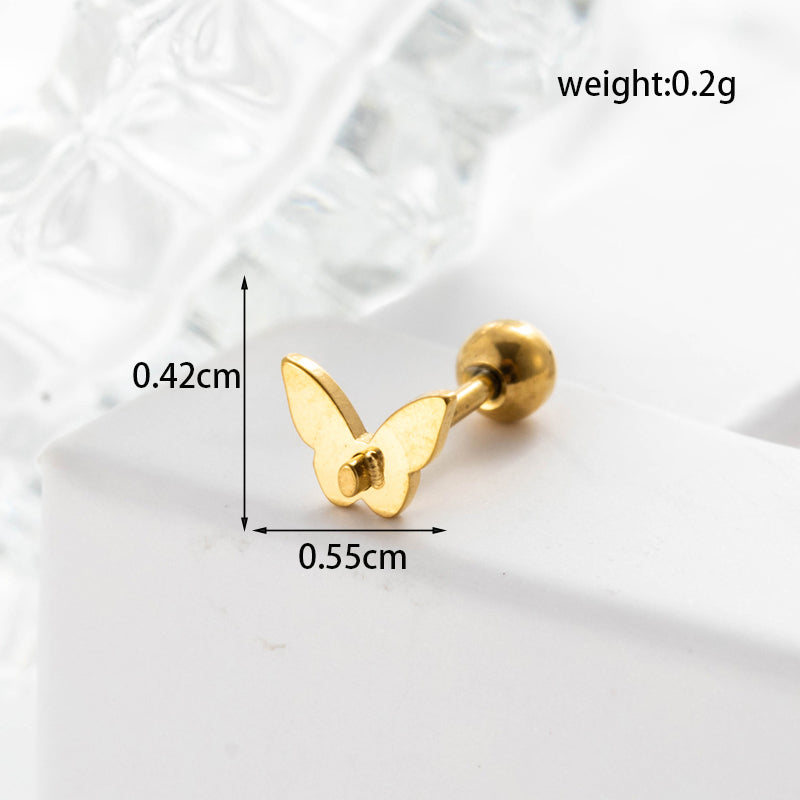 Lady Geometric Plating Stainless Steel Ear Studs