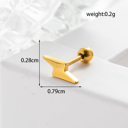 Lady Geometric Plating Stainless Steel Ear Studs