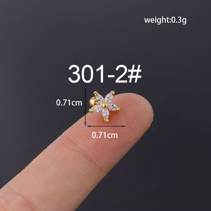 Fashion Colorful Zircon Daisy Flower Earrings