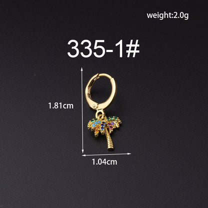 Fashion Color Zircon Metal Earrings