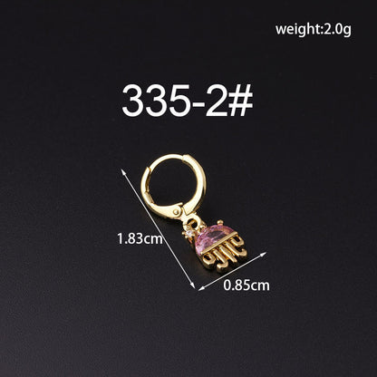 Fashion Color Zircon Metal Earrings