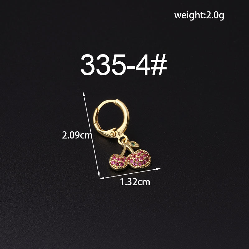 Fashion Color Zircon Metal Earrings