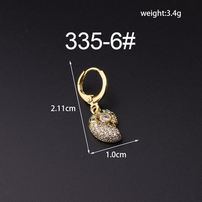 Fashion Color Zircon Metal Earrings