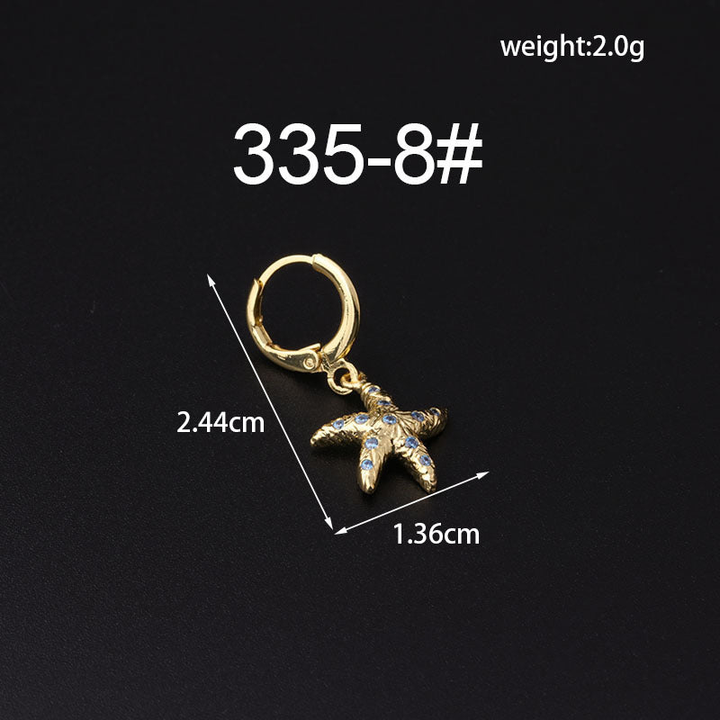 Fashion Color Zircon Metal Earrings