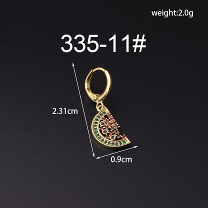 Fashion Color Zircon Metal Earrings