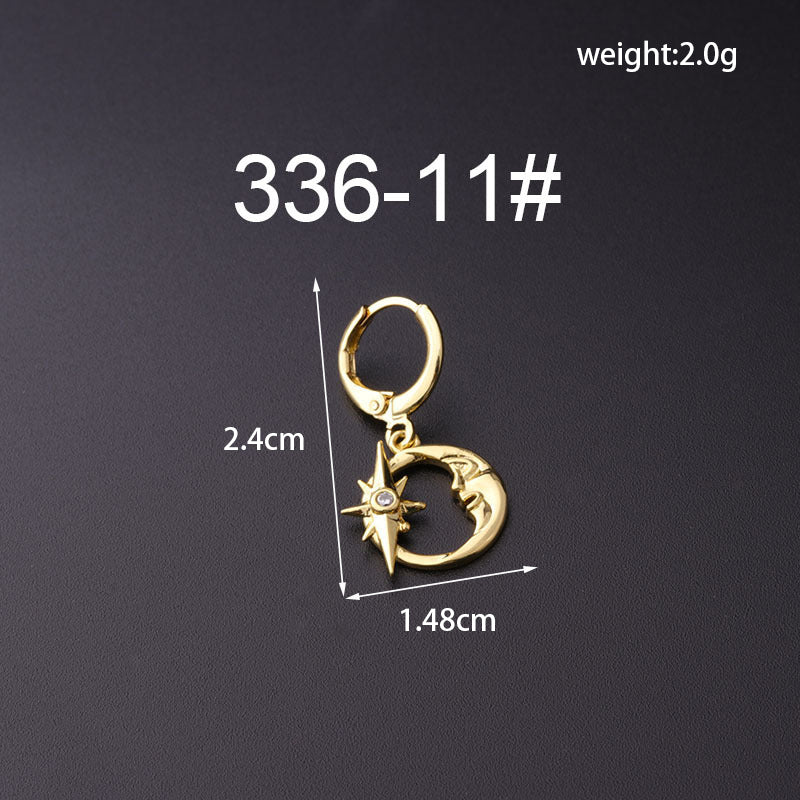 Fashion Animal Plating Metal Artificial Gemstones Earrings