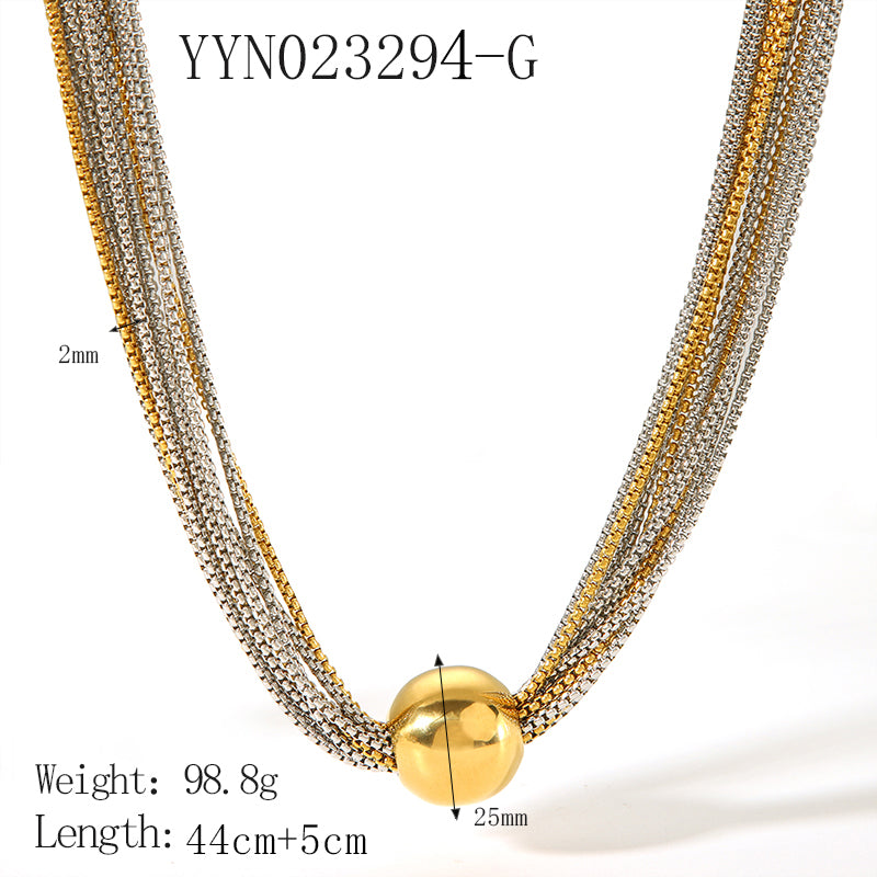 Wholesale Casual Streetwear Geometric Stainless Steel Plating 18k Gold Plated Necklace