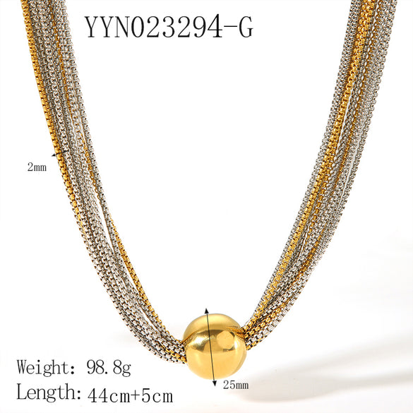 Wholesale Casual Streetwear Geometric Stainless Steel Plating 18k Gold Plated Necklace