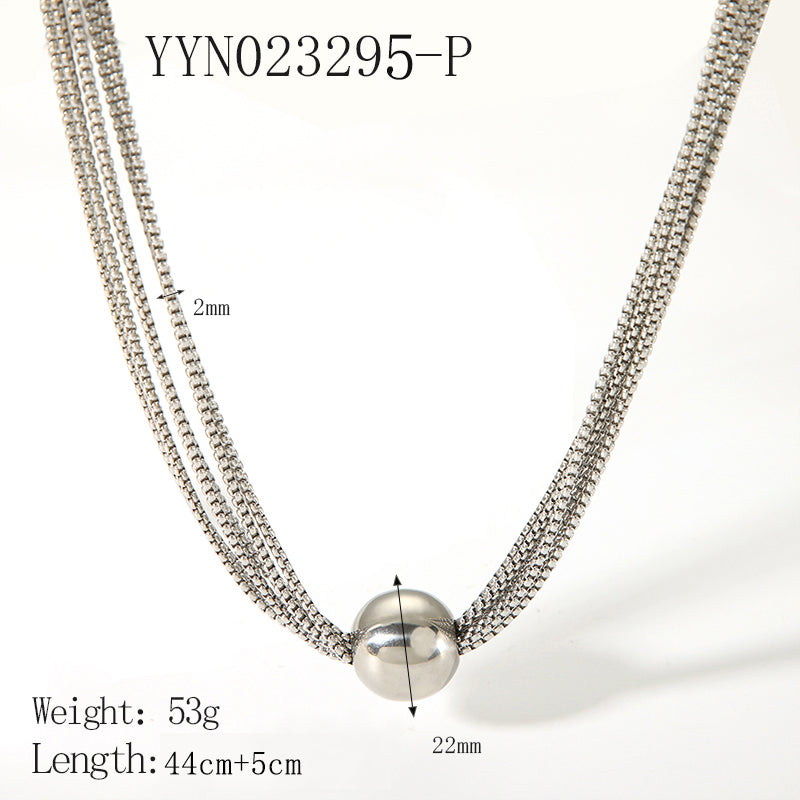 Wholesale Casual Streetwear Geometric Stainless Steel Plating 18k Gold Plated Necklace