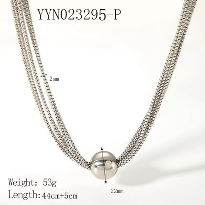 Wholesale Casual Streetwear Geometric Stainless Steel Plating 18k Gold Plated Necklace