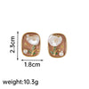 1 Pair Casual Simple Style Flower Plating Inlay Copper Freshwater Pearl 18k Gold Plated Ear Studs