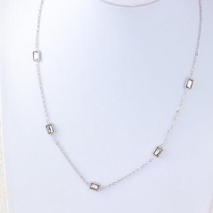 Wholesale Simple Style Geometric Stainless Steel Plating Inlay Zircon Necklace