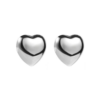 1 Pair Basic Simple Style Heart Shape Plating Stainless Steel Ear Studs