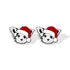 1 Pair Cute Christmas Hat Dog Cat Plastic Ear Studs