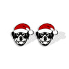 1 Pair Cute Christmas Hat Dog Cat Plastic Ear Studs