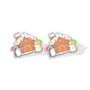 1 Pair Cute Christmas Hat Dog Cat Plastic Ear Studs