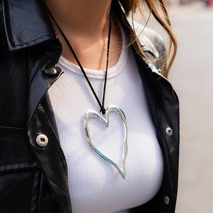 Vintage Style Geometric Heart Shape Alloy Zinc Alloy Wholesale Pendant Necklace