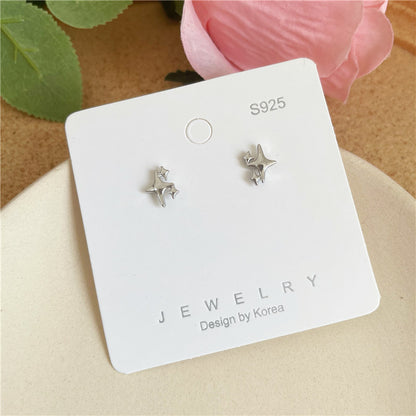 1 Pair Vintage Style Four Eight-pointed Stars Plating Metal Ear Studs