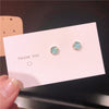 1 Pair Sweet Round Square Plating Inlay Alloy Opal Ear Studs