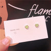 1 Pair Sweet Round Square Plating Inlay Alloy Opal Ear Studs