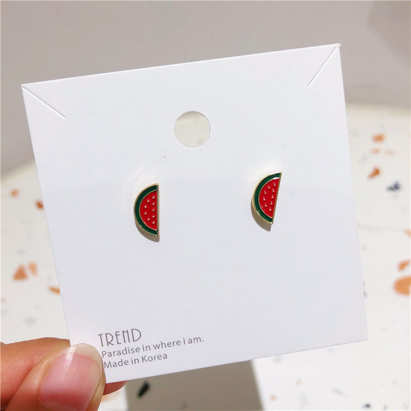 1 Pair Sweet Heart Shape Pineapple French Fries Enamel Plating Alloy Ear Studs