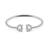 Simple Style Heart Shape Titanium Steel Plating Inlay Rhinestones Bangle