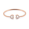 Simple Style Heart Shape Titanium Steel Plating Inlay Rhinestones Bangle